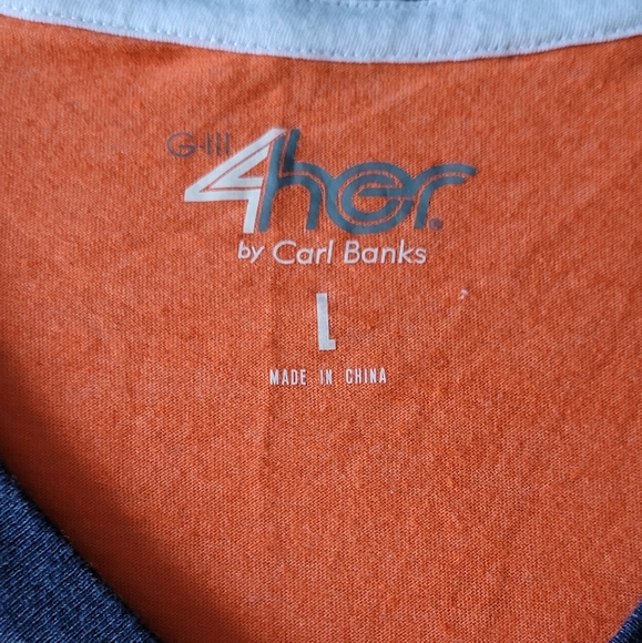 Auburn Tigers Womens V Neck T Shirt G-III 4her by Carl Banks size L preowned 🐯 - Picture 3 of 6